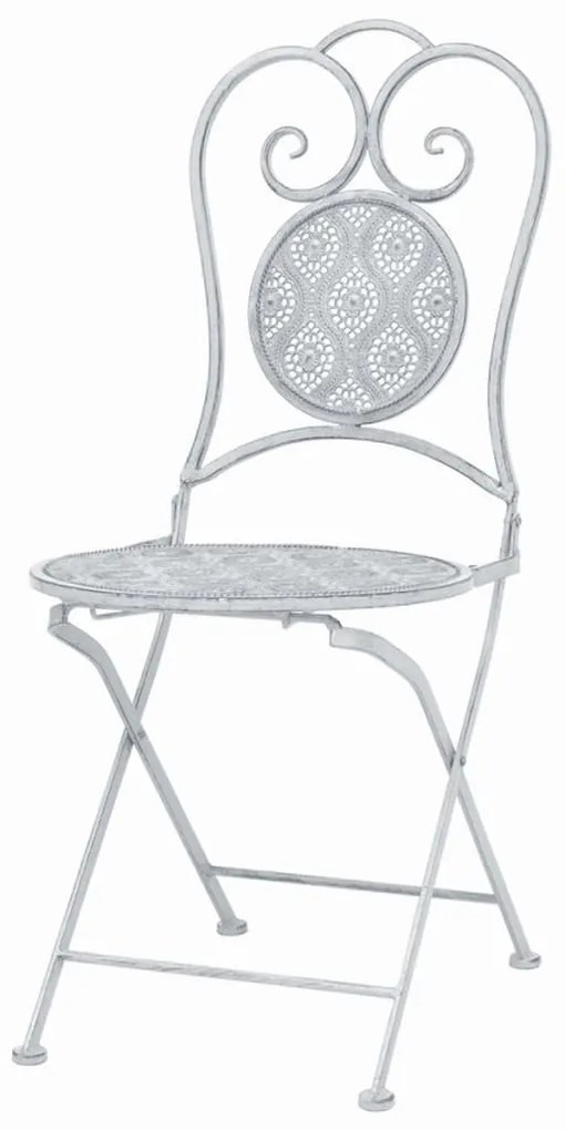 3 pcs conjunto bistrô em aço branco acinzentado
