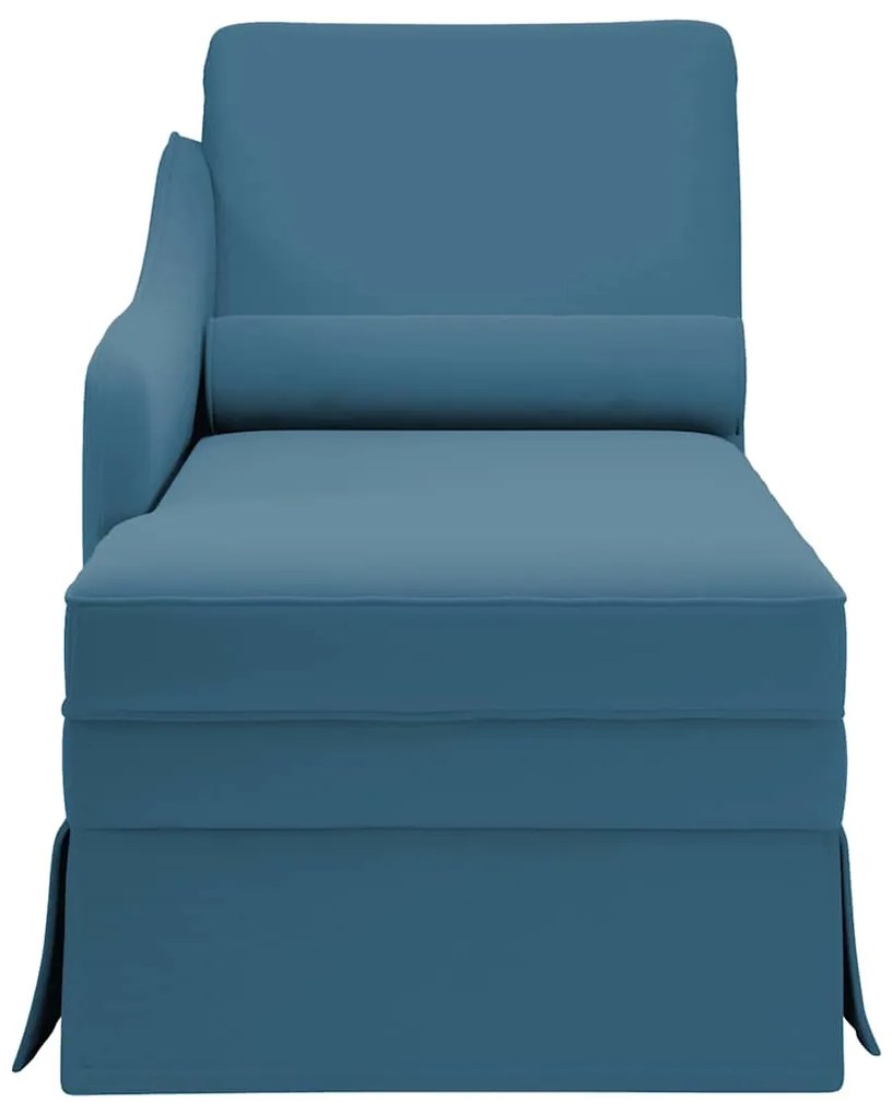 Chaise lounge c/ reforço/apoio de braços direito veludo azul