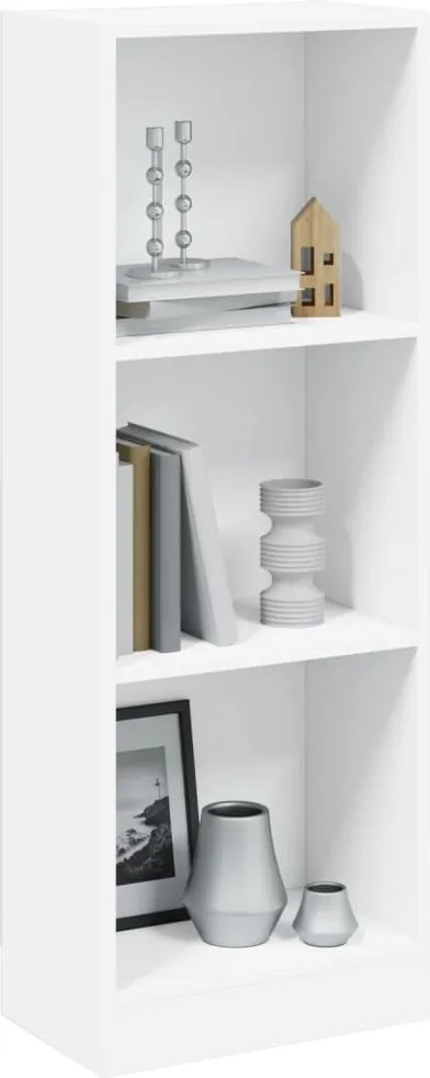 vidaXL Estante c/ 3 prateleiras 40x24x109 cm madeira processada branco