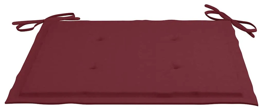 3 pcs conj. jantar dobrável exterior c/ almofadão teca maciça