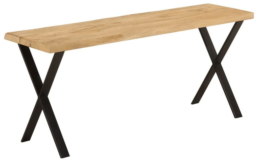 Banco com bordas vivas 105 cm madeira de mangueira maciça
