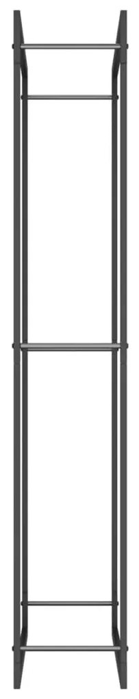 Suporte para lenha 80x28x154 cm aço preto mate