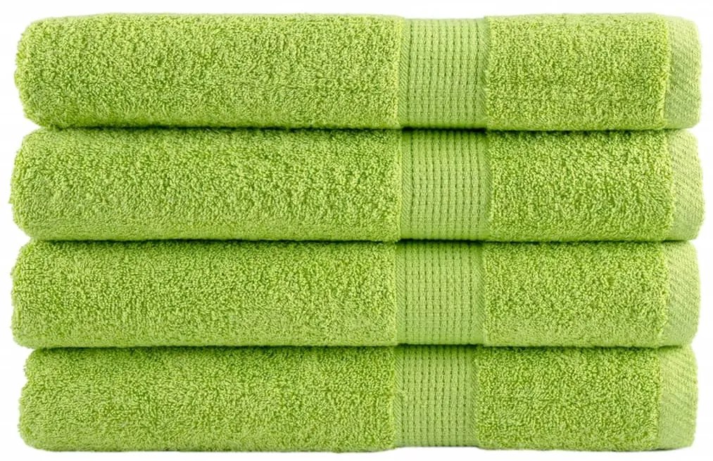 vidaXL Toalhas premium SOLUND 4 pcs 100x200 cm 600 gsm verde maça