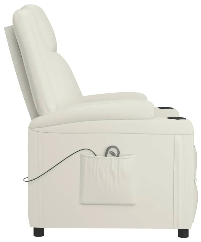 Poltrona elevatória couro artificial branco nata