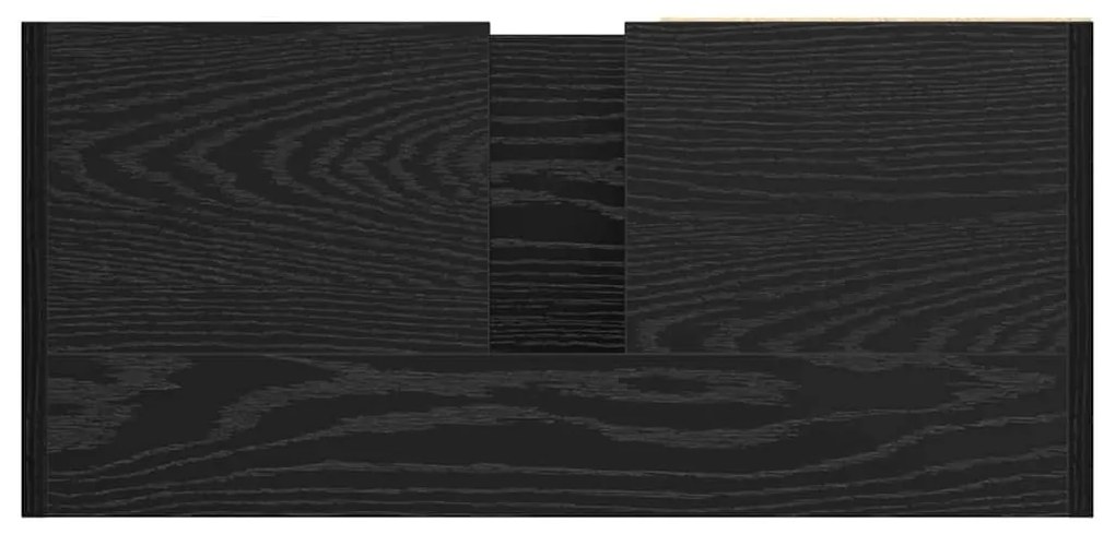 Gabinete para Pia Carvalho Preto 63x29x55 cm Madeira Engenheirada