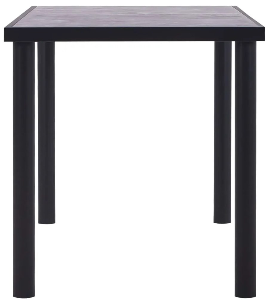 Mesa de jantar 140x70x75 cm MDF preto e cinzento cimento