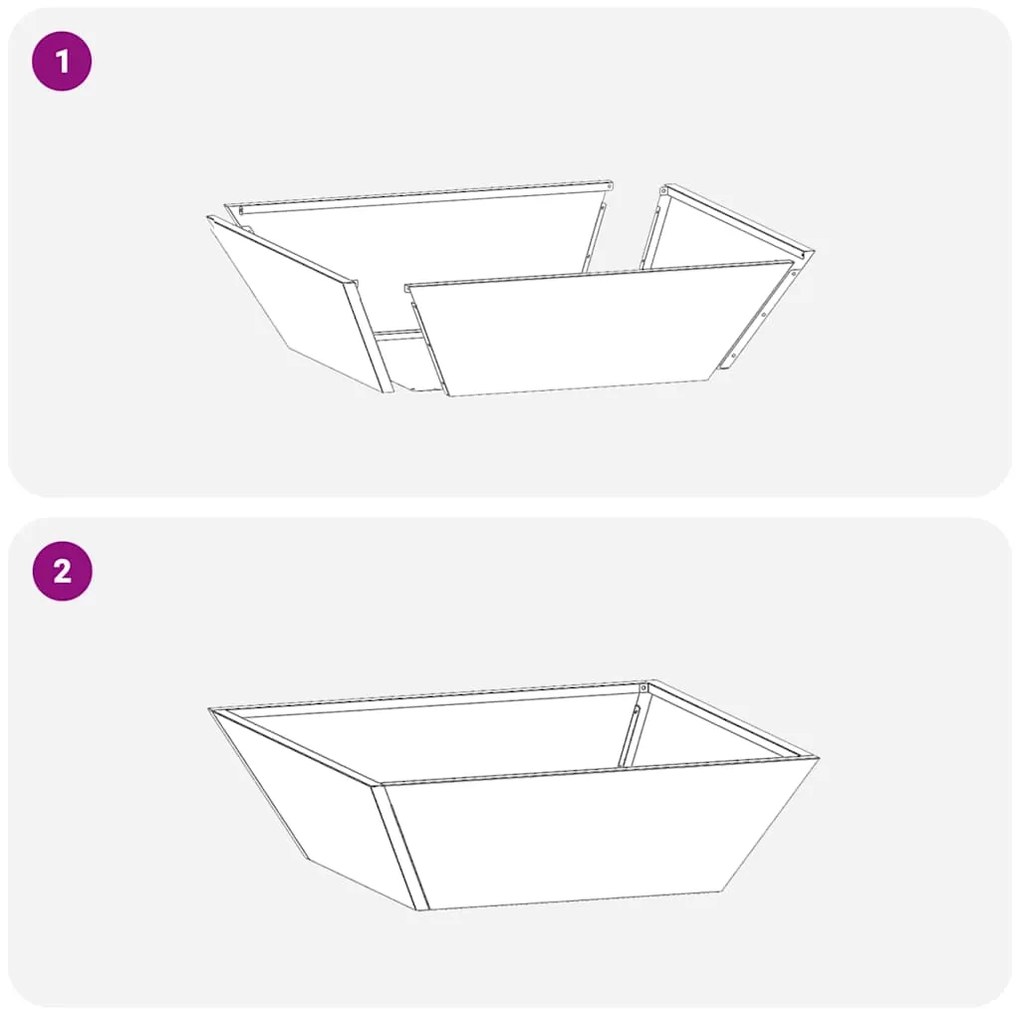 Bowl de Jardim , kit com 5 plantadores de 50x50x15 cm feitos de aço ga