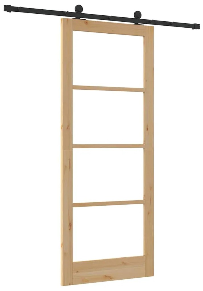 Porta Deslizante vidaXL com Conjunto de Hardware 'ORKDAL'Madeira Maciç