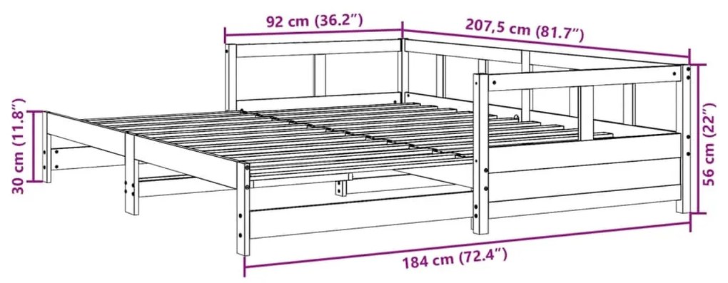 Sofá-cama sem colchão 90x200 cm pinho maciço castanho-mel