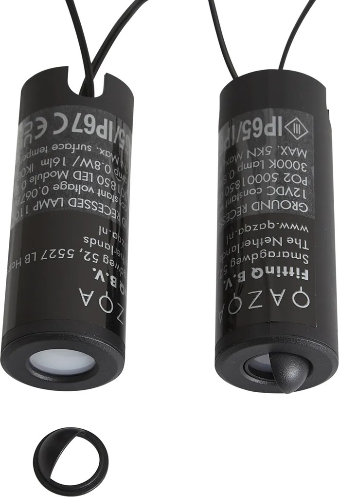 Sistema de 12V Preto 10m com 5 Spots de Solo Incl. LED IP44 - Voltaire Linsey