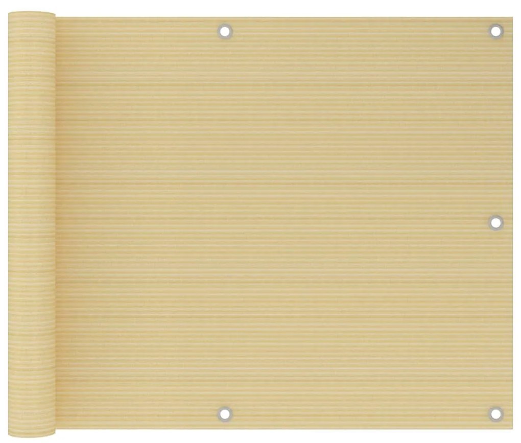 vidaXL Tela varanda PEAD 75x400 cm bege