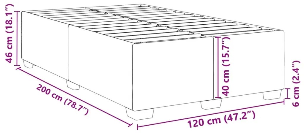 Estrutura de cama 120x200 cm veludo rosa