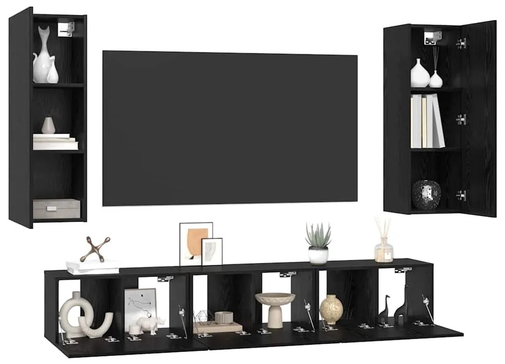 Conjunto de móvel de TV com prateleira Outros com armazenamento com po