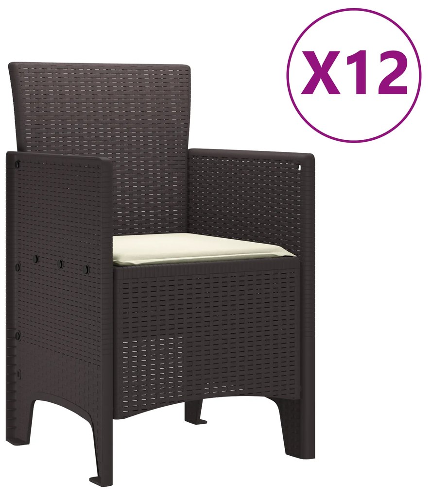 Conjunto de Jantar de Jardim vidaXL de 13 Peças com Almofadas de Ratta