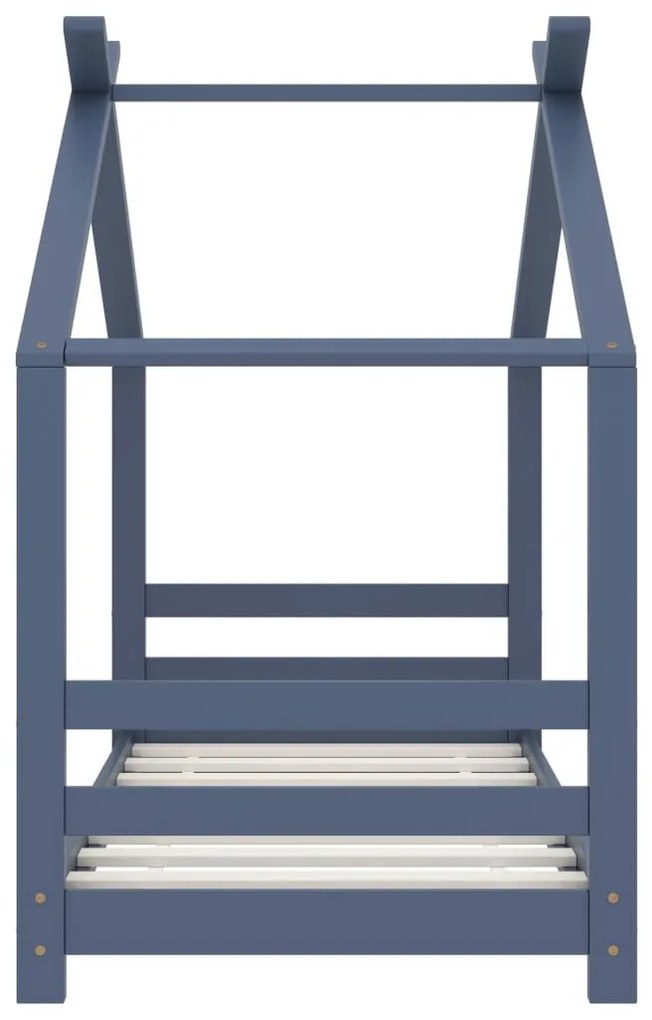 Estrutura de cama para crianças 70x140 cm pinho maciço cinzento
