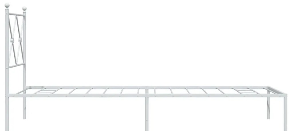 Estrutura de cama com cabeceira 75x190 cm metal branco