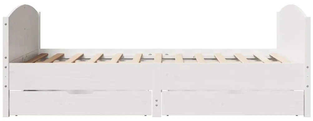 Cama sem colchão 140x190 cm madeira de pinho maciça branco