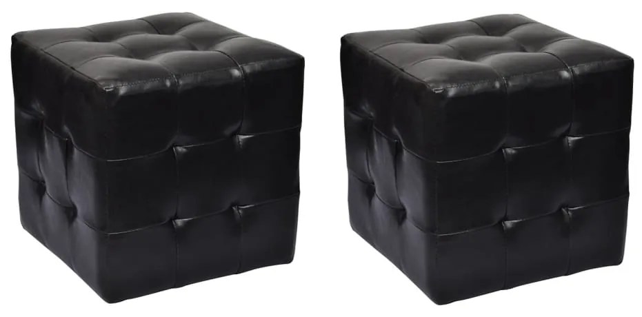 Bancos em cubo 2 pcs preto