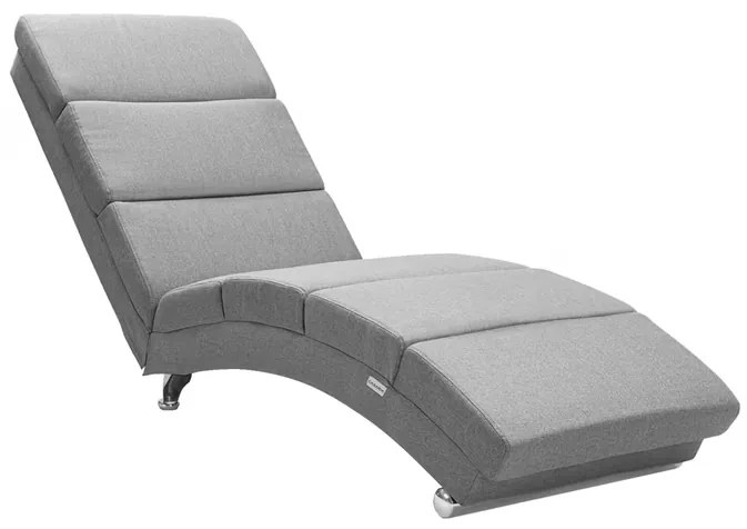 Espreguiçadeira Chaise Longue poltrona London 186 x 55 x 89 cm em Tecido Cinza