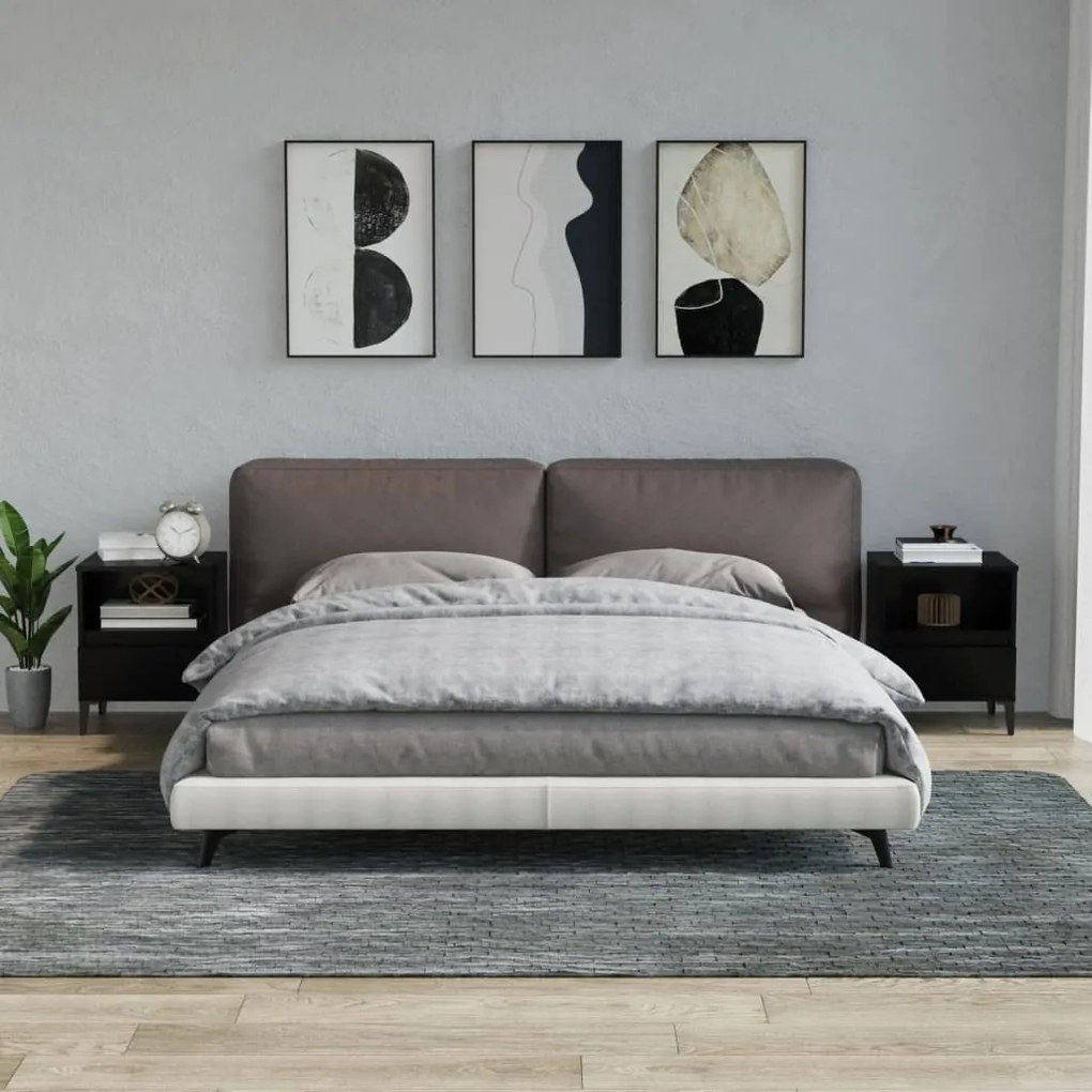 vidaXL Mesas de cabeceira 2 pcs 40x35x50 cm preto