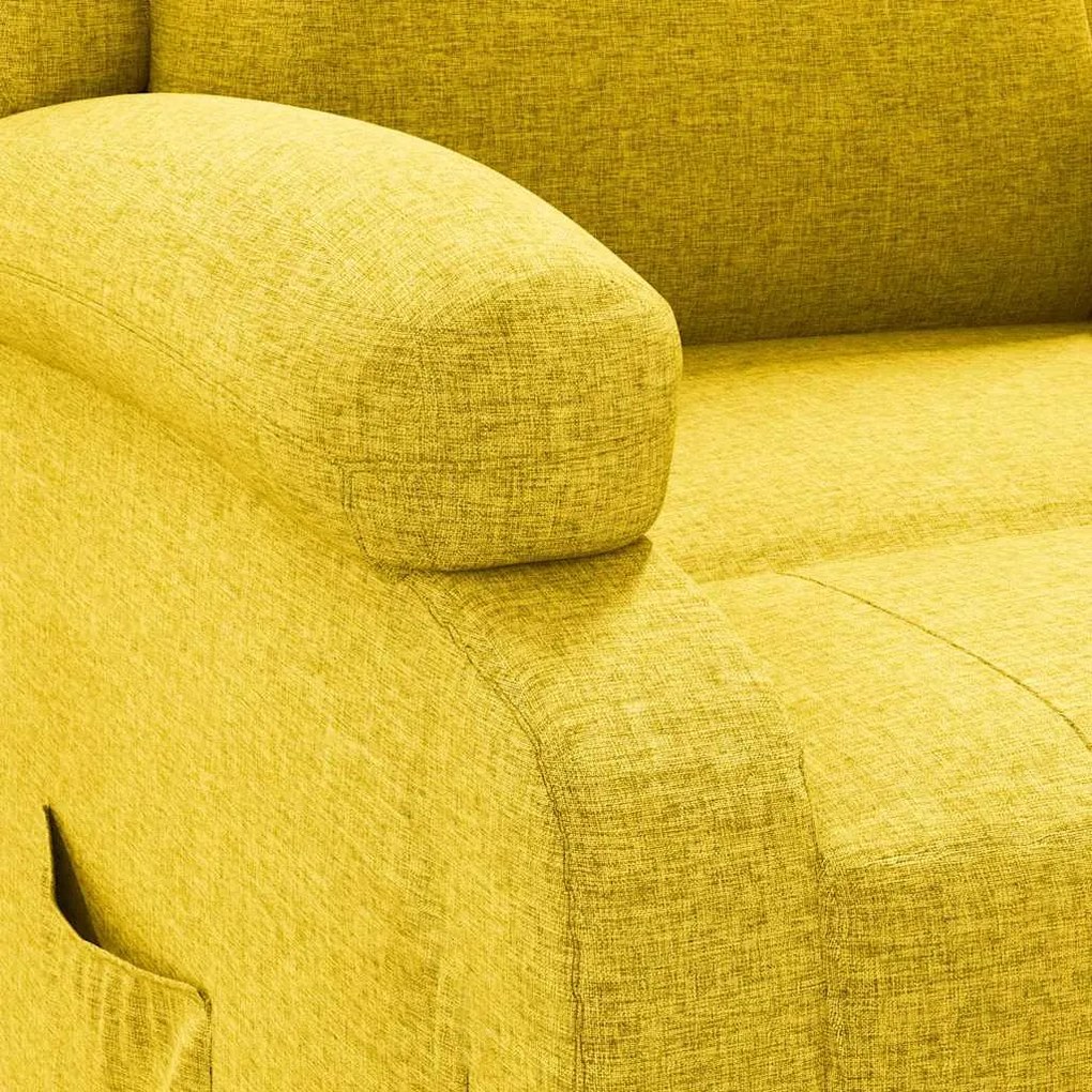 Poltrona reclinável tecido amarelo