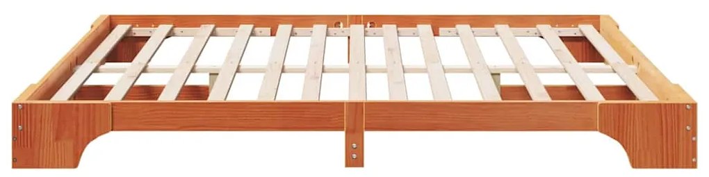 Cama Castanho Encerado 200x200 cm Madeira de Pinho