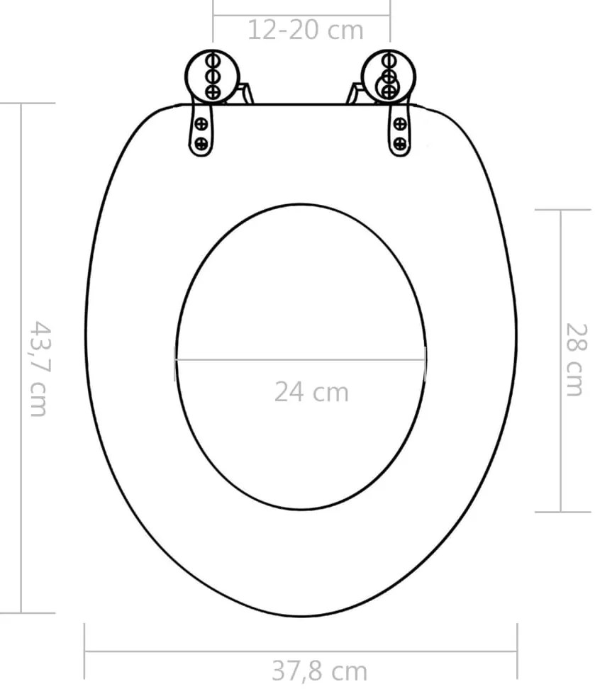 Assentos sanita 2 pcs tampas fecho suave MDF design porcelana