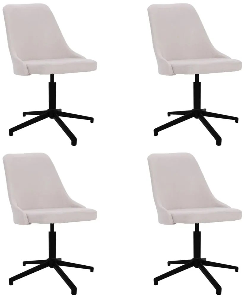 vidaXL Cadeiras de jantar giratórias 4 pcs tecido cor creme