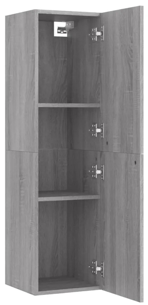 Móveis p/ TV de parede 2 pcs 30,5x30x110 cm cinzento sonoma