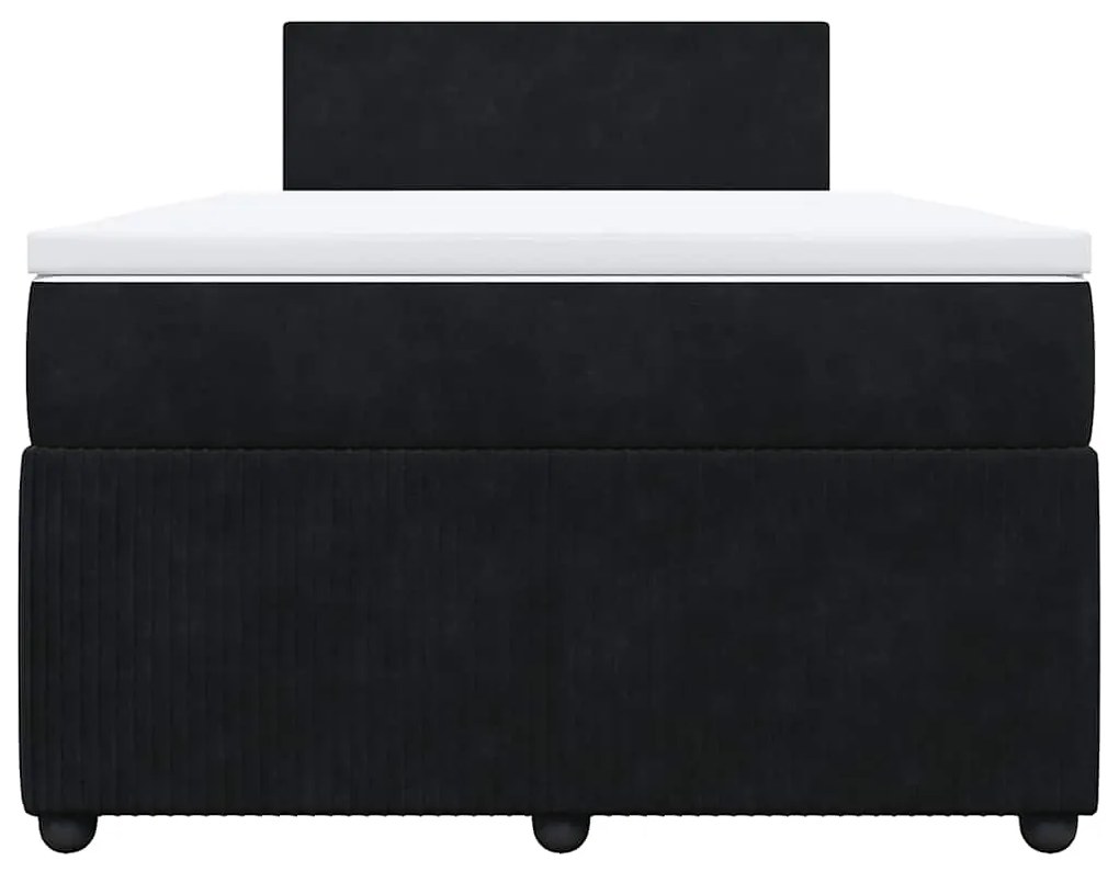 Cama boxspring com colchão 120x200 cm veludo preto