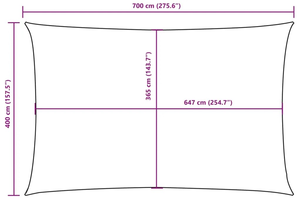 Para-sol estilo vela tecido oxford retangular 4x7 m antracite