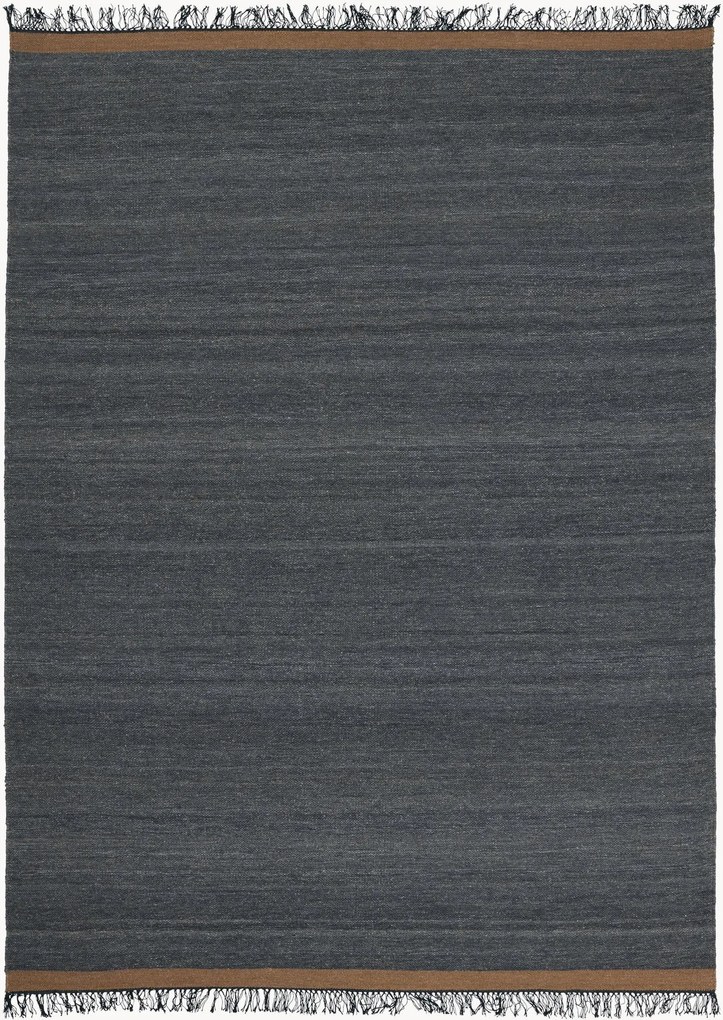 Tapete em mistura de lã e viscose artesanal de pelo curto Sigyn