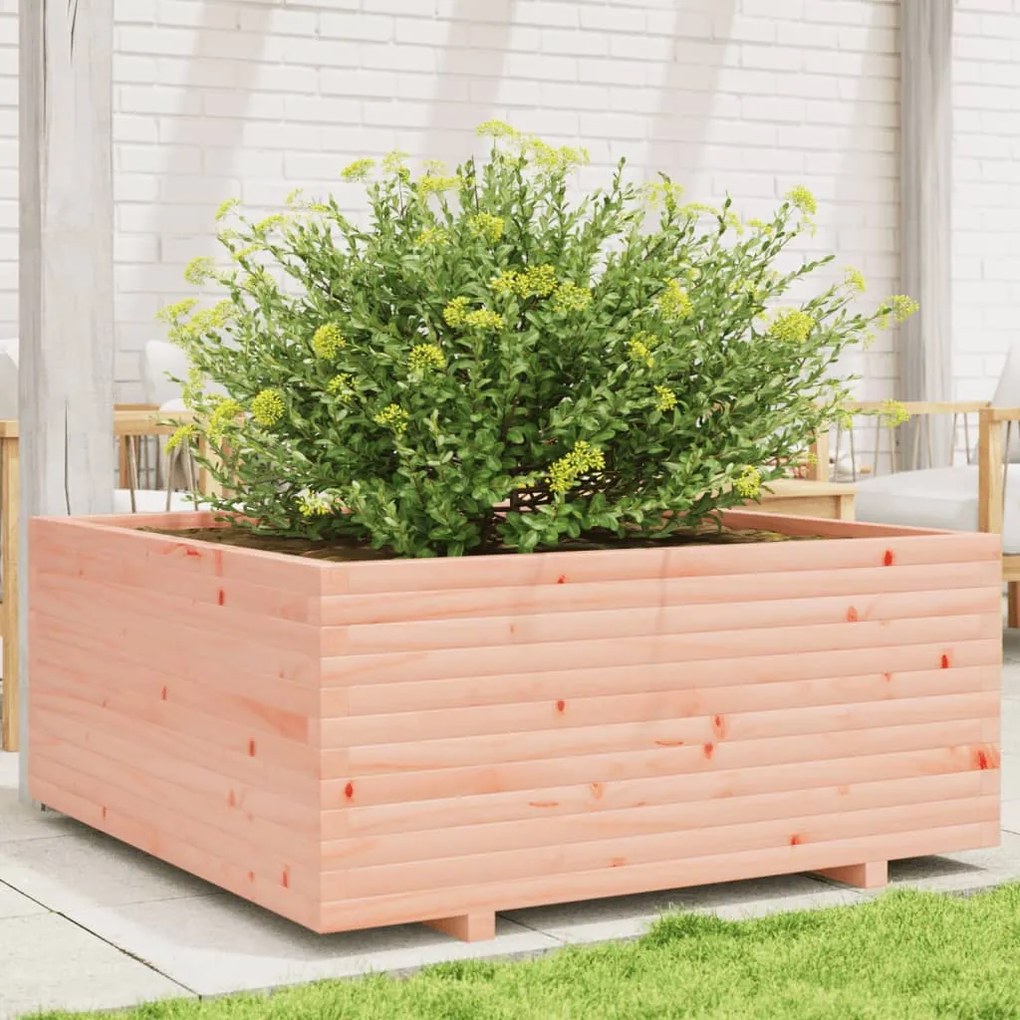 vidaXL Vaso/floreira de jardim 110x110x49,5 cm madeira douglas maciça