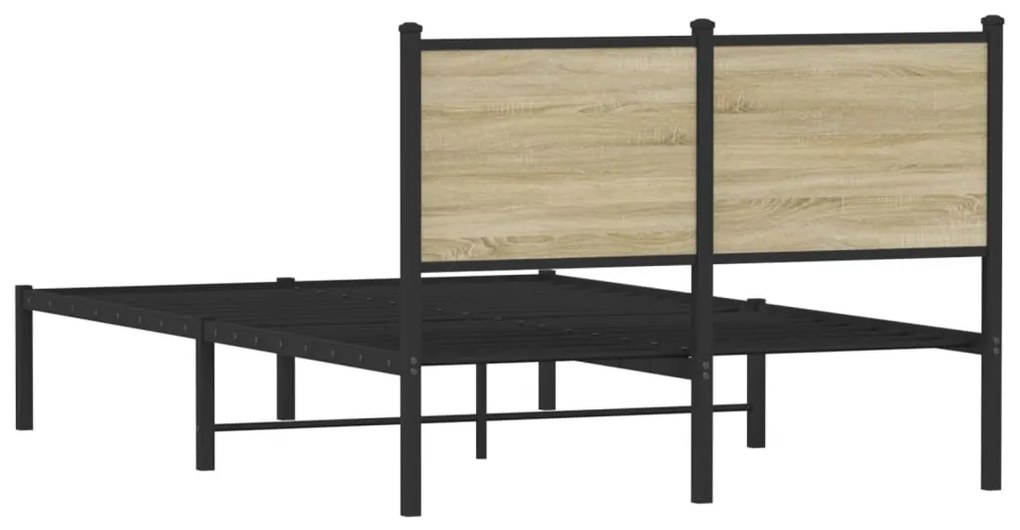 Estrutura de cama sem colchão 120x200 cm metal carvalho sonoma