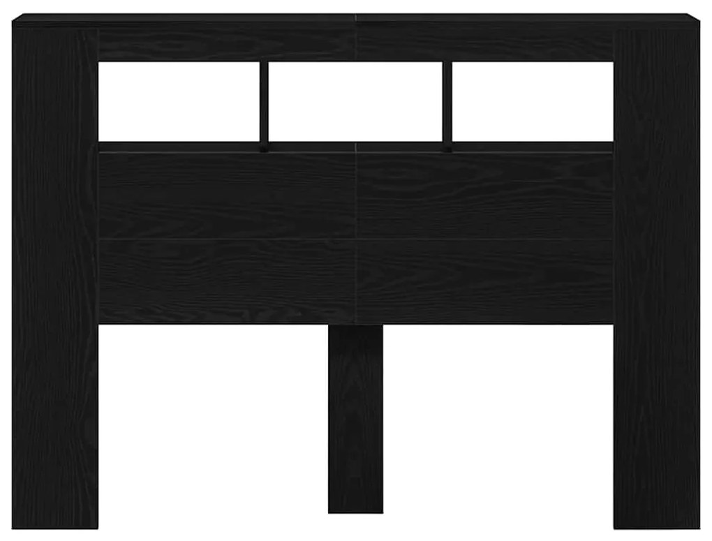 Cabeceira LED vidaXL Carvalho Preto 140x18,5x40 cm Madeira de Engenhar