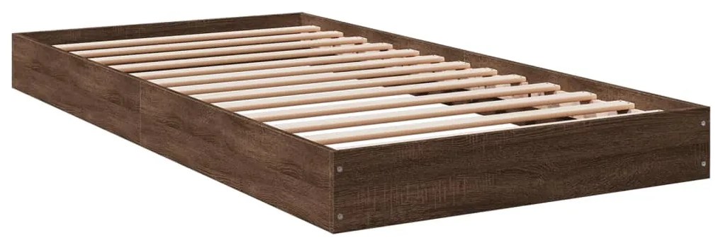 Estrutura cama s/ colchão derivados madeira carvalho castanho