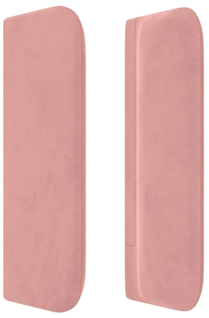Cabeceira de cama c/ abas veludo 103x16x78/88 cm rosa