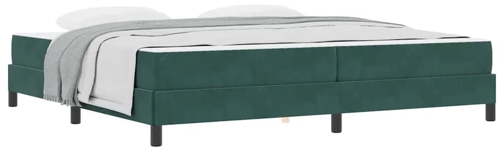 Cama box spring com colchão Verde Escuro 200 x 200 cm Veludo