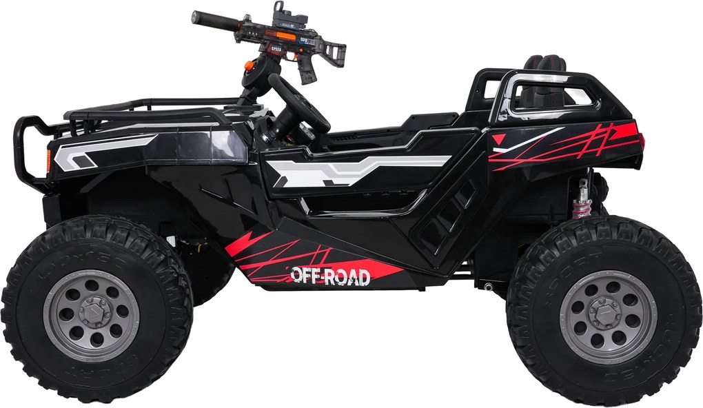 Buggy elétrico para Crianças 3 a 9 anos 24V, 2 lugares Rodas de espuma EVA, PROSPECTOR 4x4 STRONG Preto