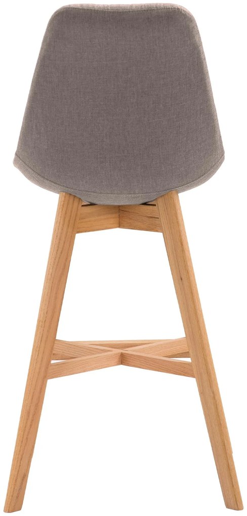 Banco de bar Cannes em tecido e com estrutura de Cor Natural 48 x 112 x 56 cm Castanho acinzentado