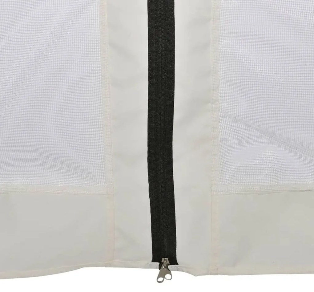 Tenda festas pop-up hexagonal 6 paredes 3,6x3,1 m branco creme