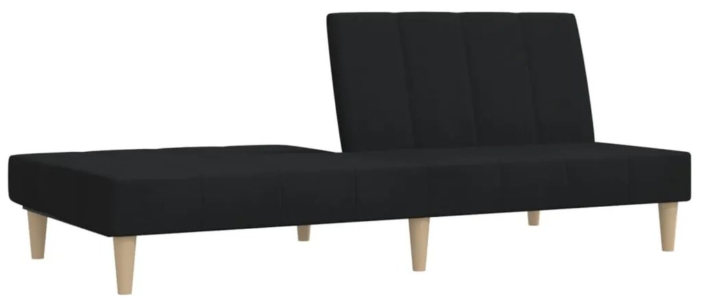 Sofá-cama de 2 lugares tecido preto