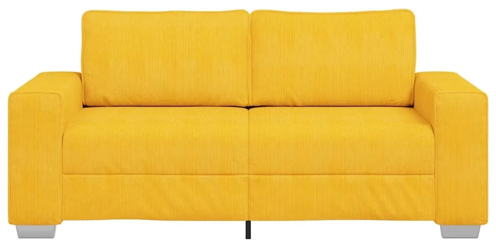 Sofá-luvas 140 cm tecido corduroy amarelo-claro