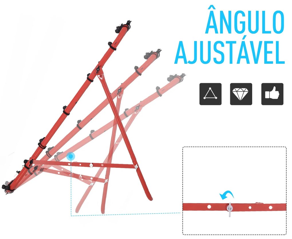 HOMCOM Rede de Rebote de Metal Rede de Rebote com Ângulo Ajustável e 2