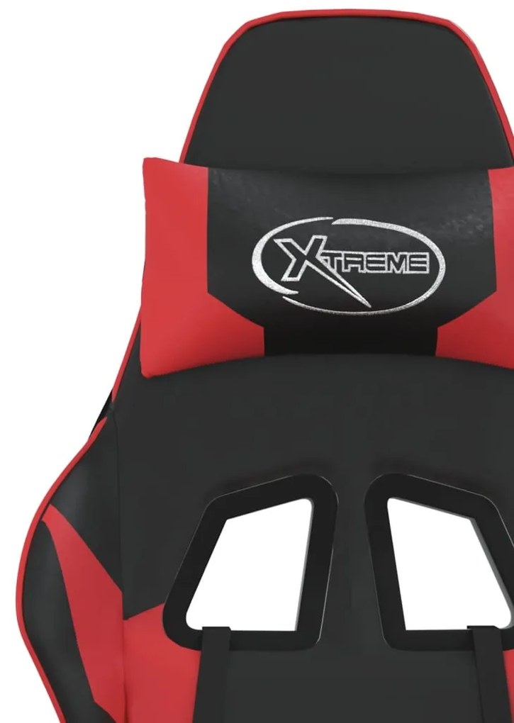 Cadeira gaming massagens couro artificial preto e vermelho