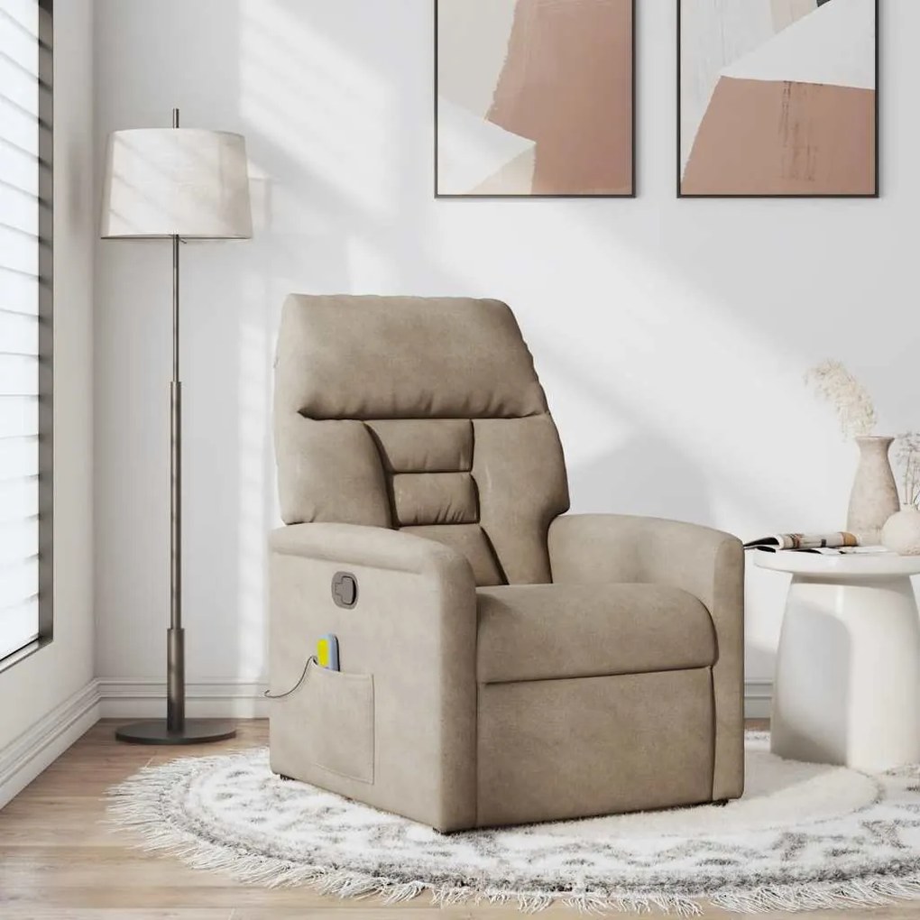 Poltrona de massagens reclinável tecido de microfibra