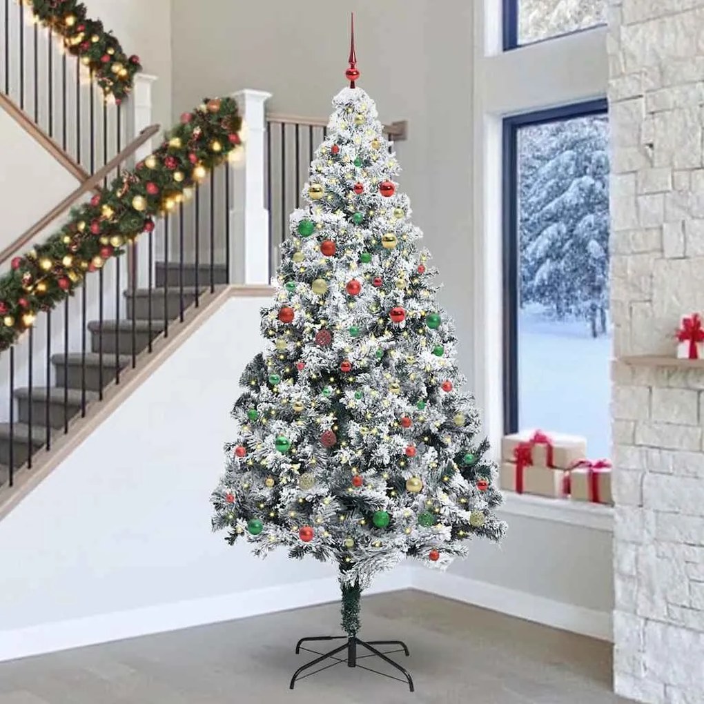 vidaXL Árvore de Natal com 300 LEDs com suporte Verde 300 cm PVC