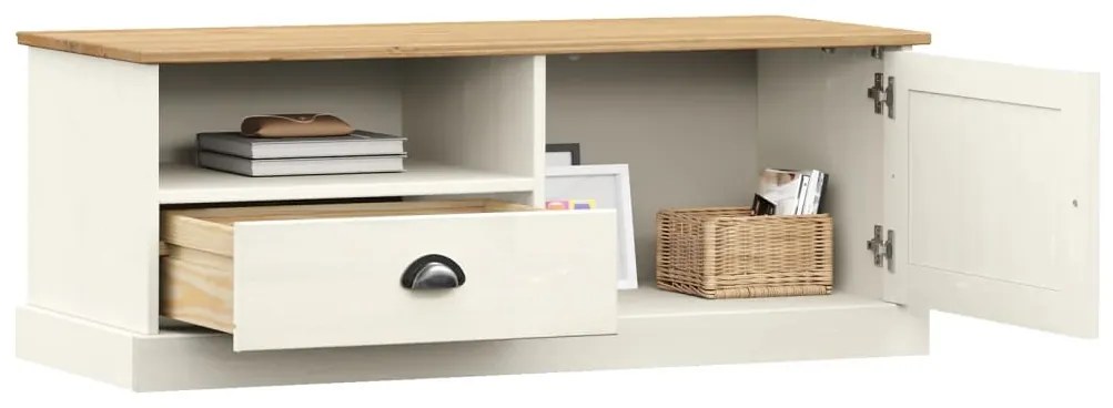 Móvel de TV VIGO 106x40x40 cm madeira de pinho maciça branco