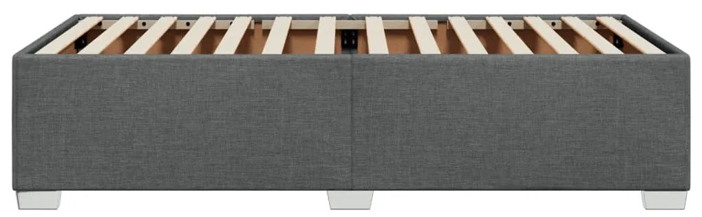 Estrutura de cama sem colchão 100x200 cm tecido cinzento-escuro