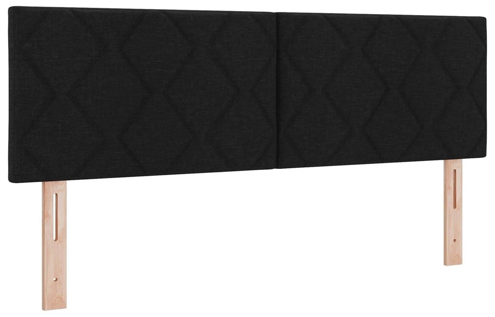 Cama Box Spring com Colchão e LED Preto 140x200 cm Tecido